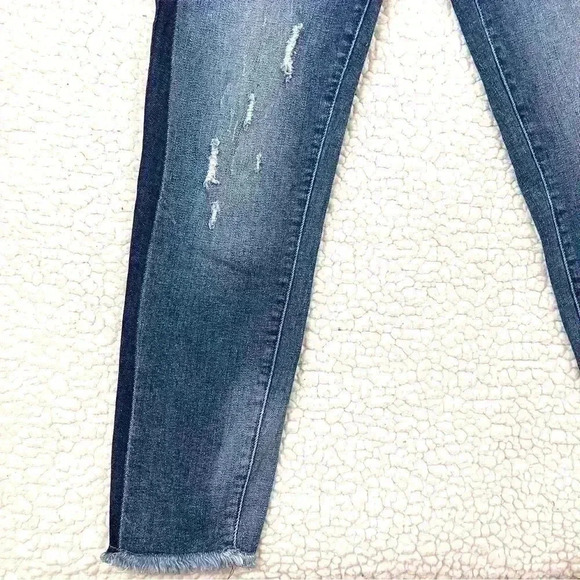 Altar’d State Side Stripe Raw Hem Highrise Ankle Stretch Skinny Jean Size 7 - Picture 6 of 14